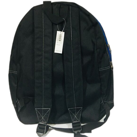 Old Navy Color Block Canvas Black Blue Backpack School Books Kids New - Picture 3 of 5